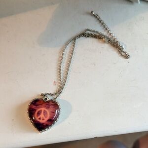 Justice Silver Necklace with Purple Heart Pendant